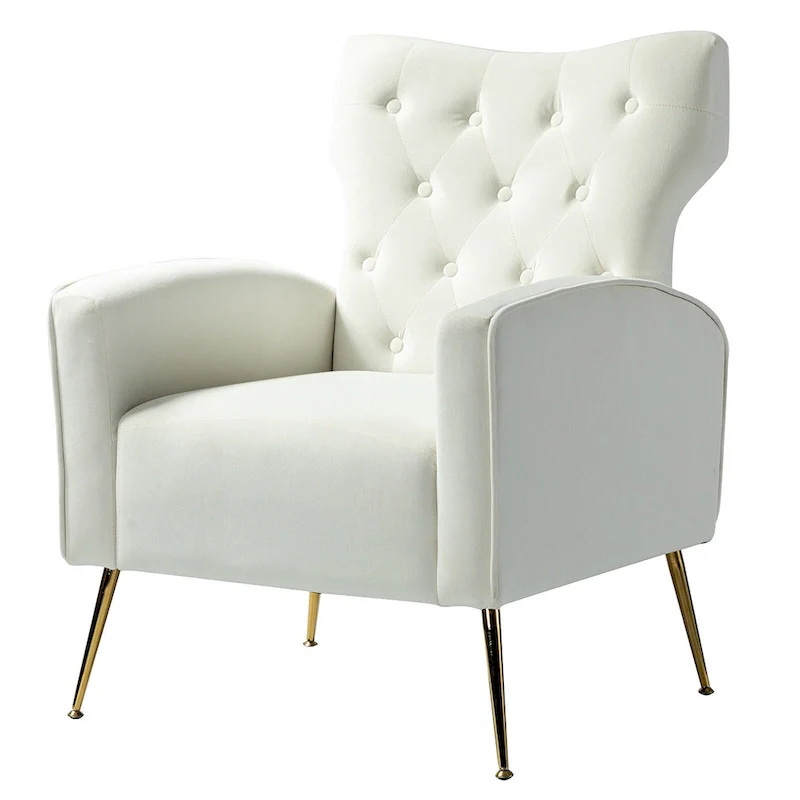 Abadiana Accent Tufted Chair with Metal Base by HULALA HOME