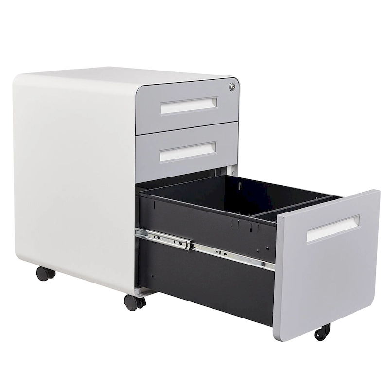 3-drawer Steel Filing Cabinets with Lock Mobile Under Desk Fully Assembled Cabinet