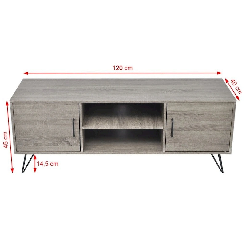vidaXL TV Stand 47.2x15.7x17.7 Gray