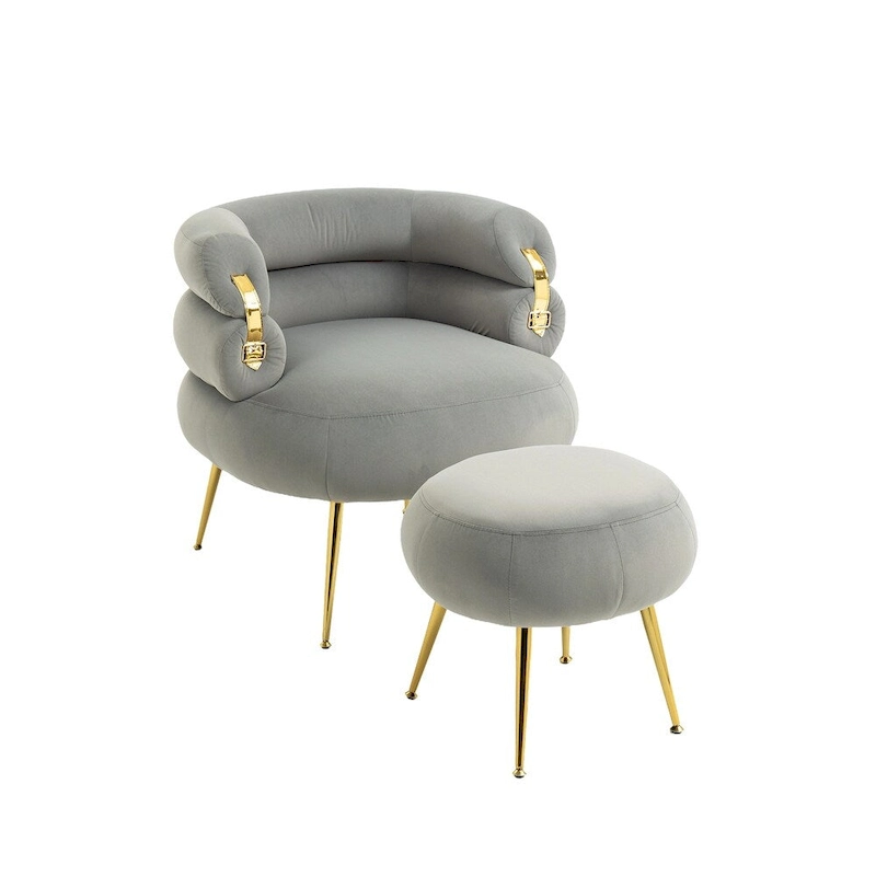 Accent Chair Modern Upholstered Armchair Tufted Chair with Metal Frame - 29.13 x 27.95 x 28.35