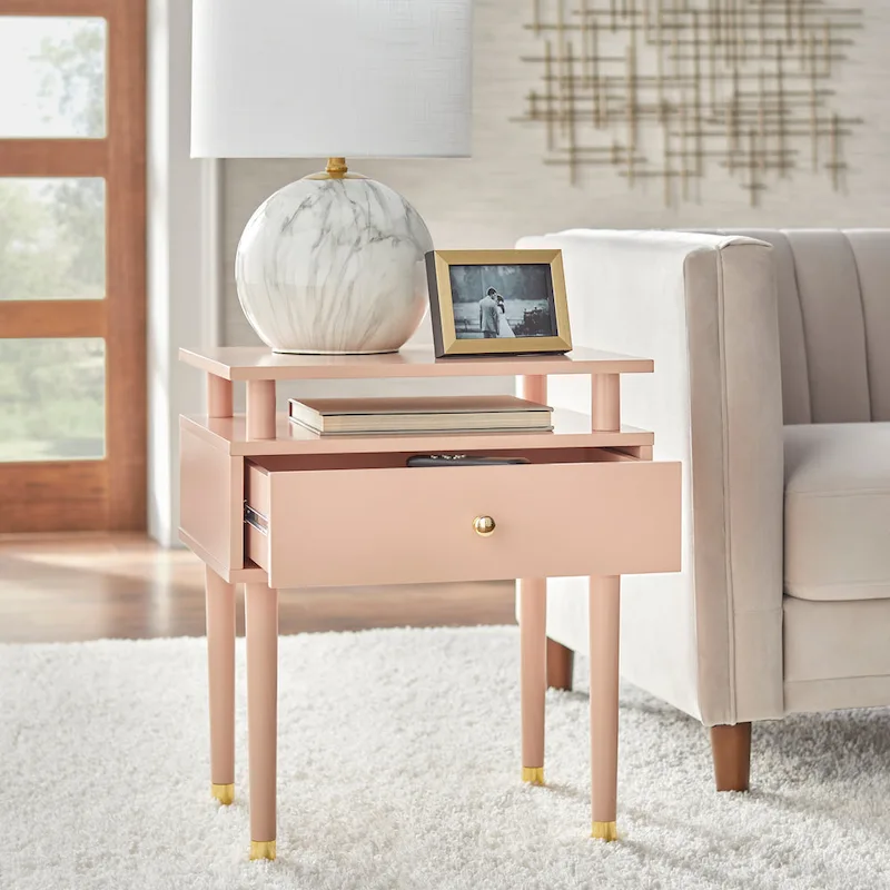 Simple Living Margo Mid-Century One Drawer Side Table
