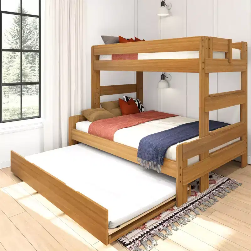 Max & Lily Farmhouse Twin over Full Bunk Bed with Trundle