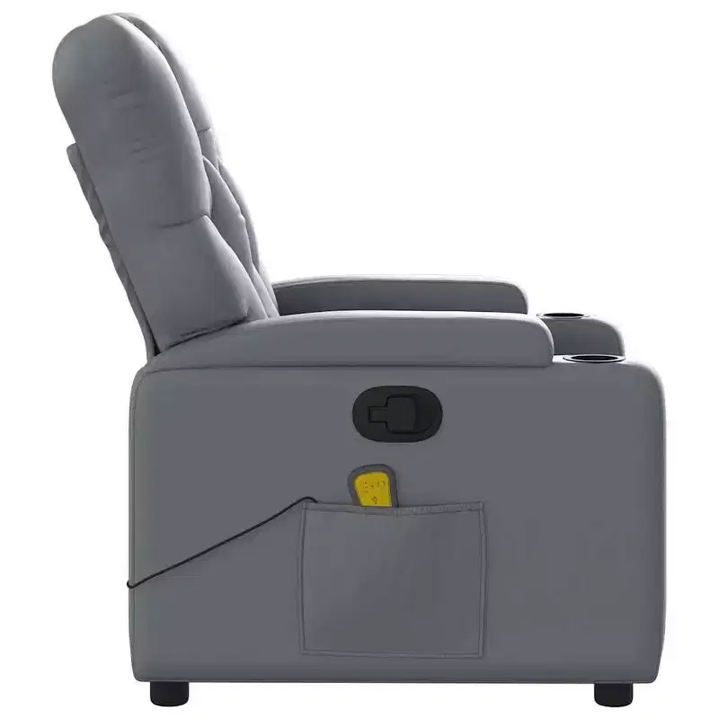 vidaXL Massage Recliner Chair Cream Faux Leather
