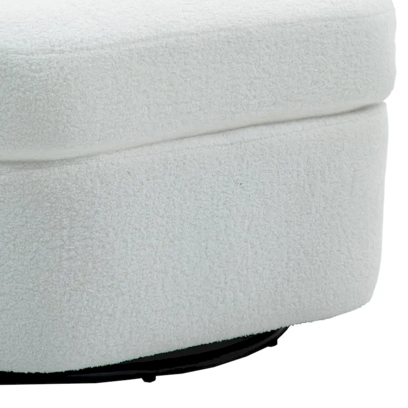 Swivel Accent chairs With Boucle Linen Fabric Set of 2