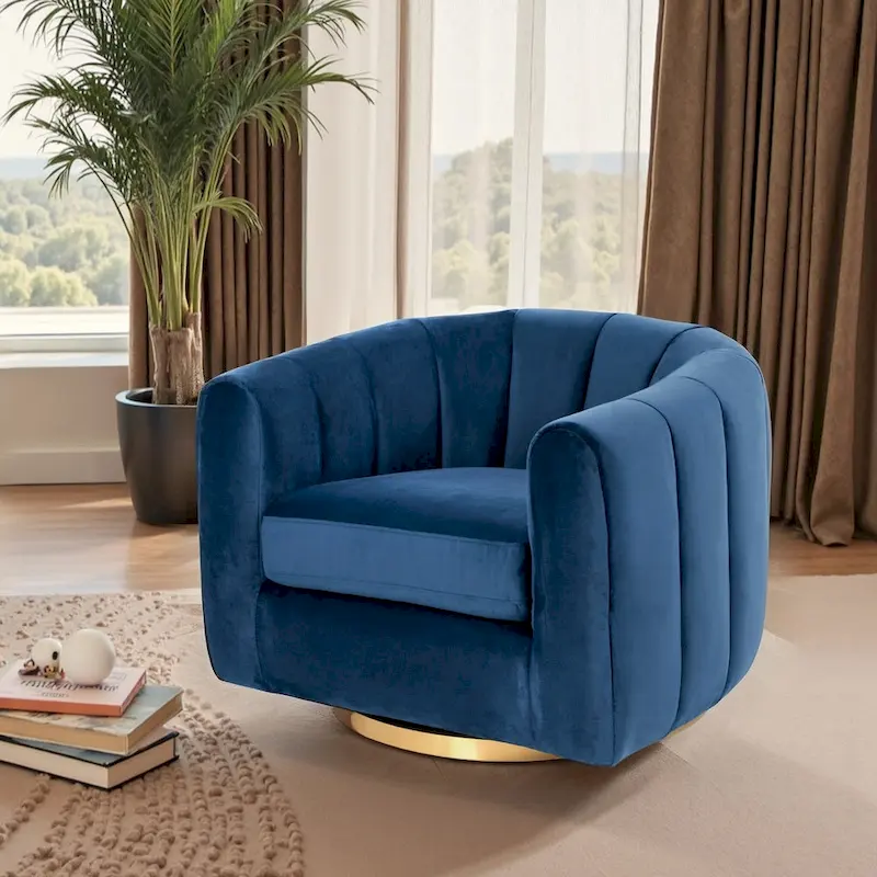 Cardiff Mid Century Modern Comfy Swivel Accent Chair