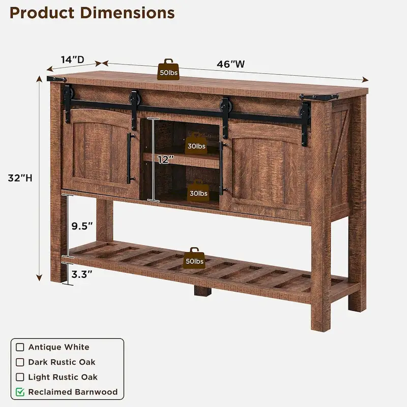 Farmhouse Entryway Table, Rustic Console Table, Wood Sofa Table