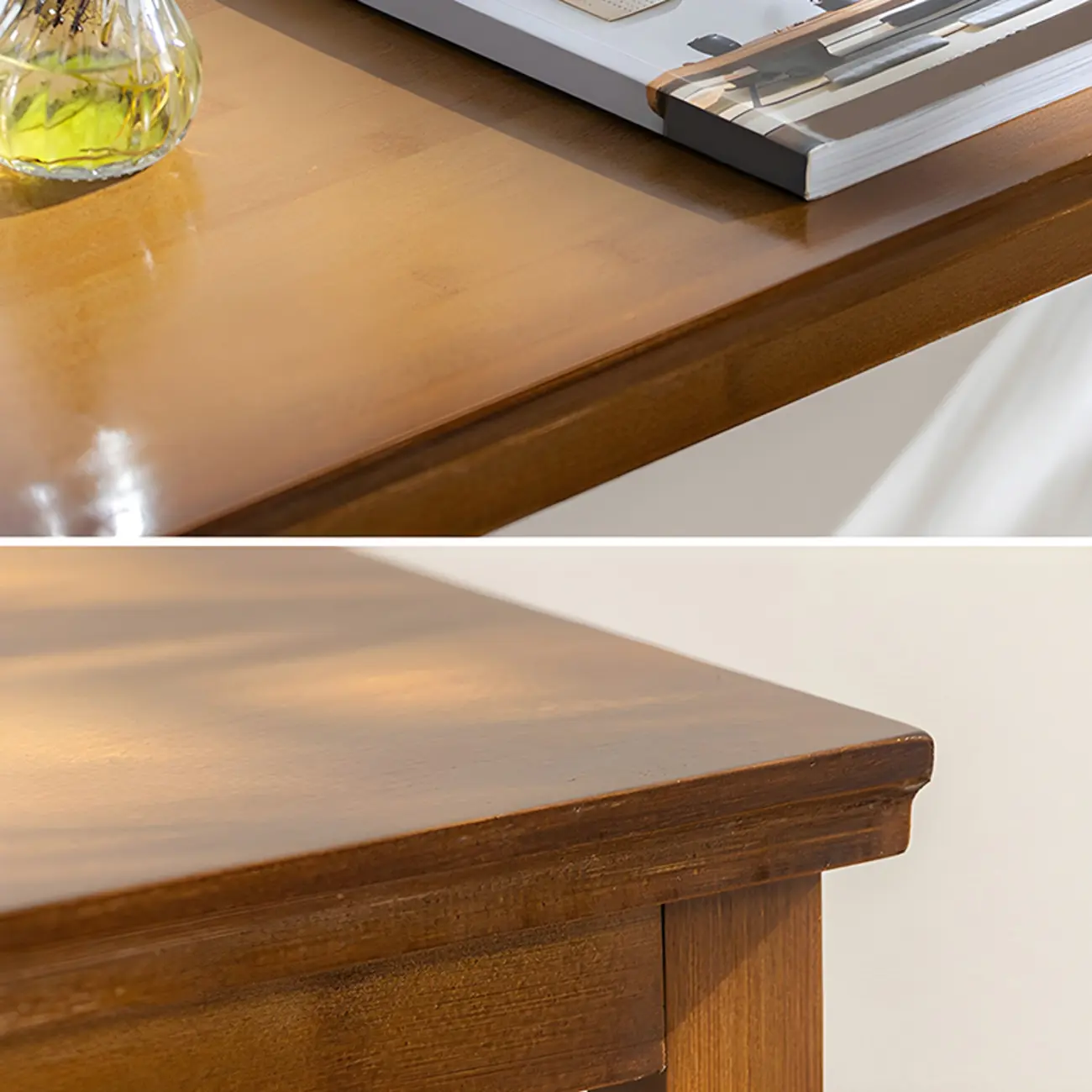 Modern Natural Finish Wooden Fixed Top Footrest Bar Tables