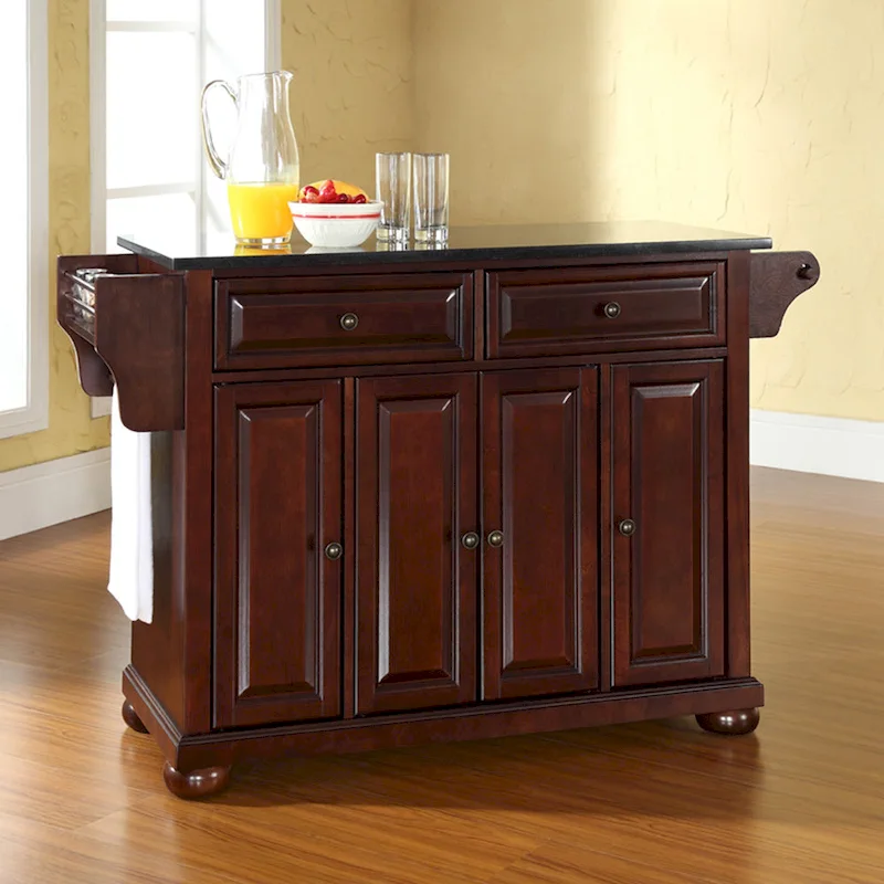 Crosley Alexandria Granite Top Full Size Kitchen Island/Cart - 51.5 W x 18 D x 34 H