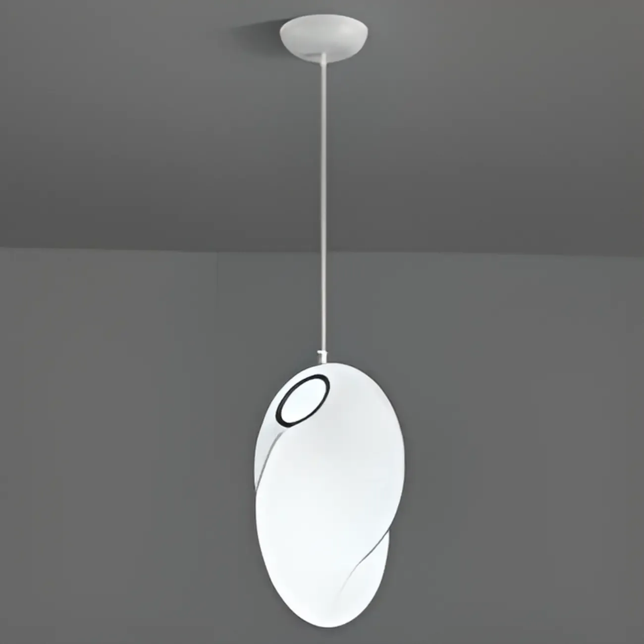 Modern White Fabric Adjustable Living Room Pendant Light