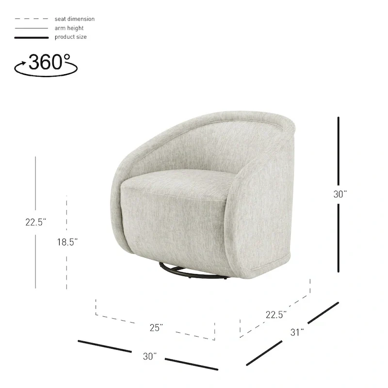 Margareth Fabric Swivel Accent Arm Chair