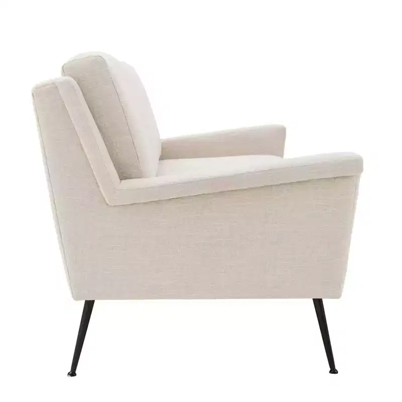 Chesapeake Fabric Sofa Black/Beige - Modway: Polyester Upholstery, Metal Frame, Modern Style, Seats 3