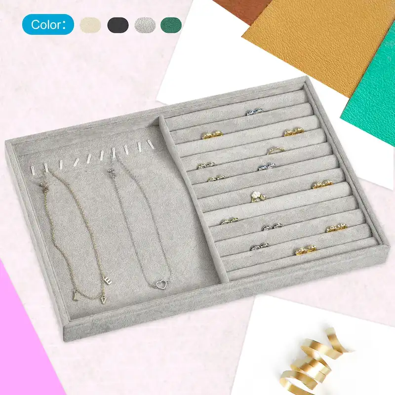 Jewelry Tray, 4 Pack - Stackable Jewelry Display Tray with Lid