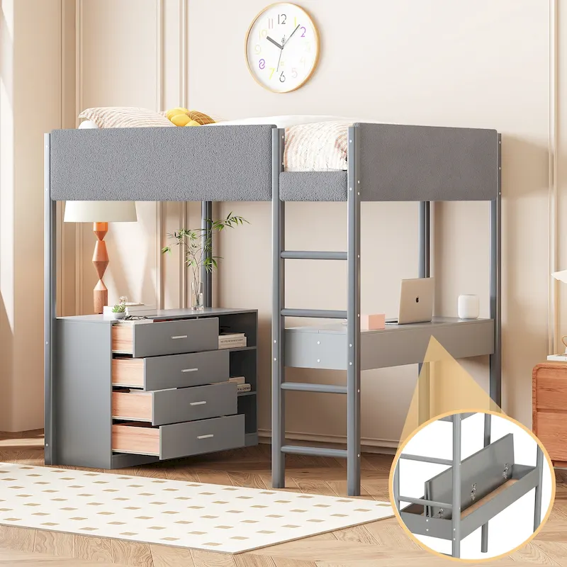 Full Size Teddy Fleece Loft Bed