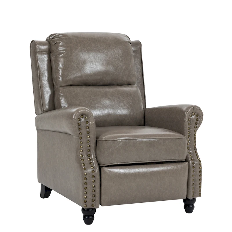 Manual Glider Pushback Recliner Chairs with Nailhead Trim