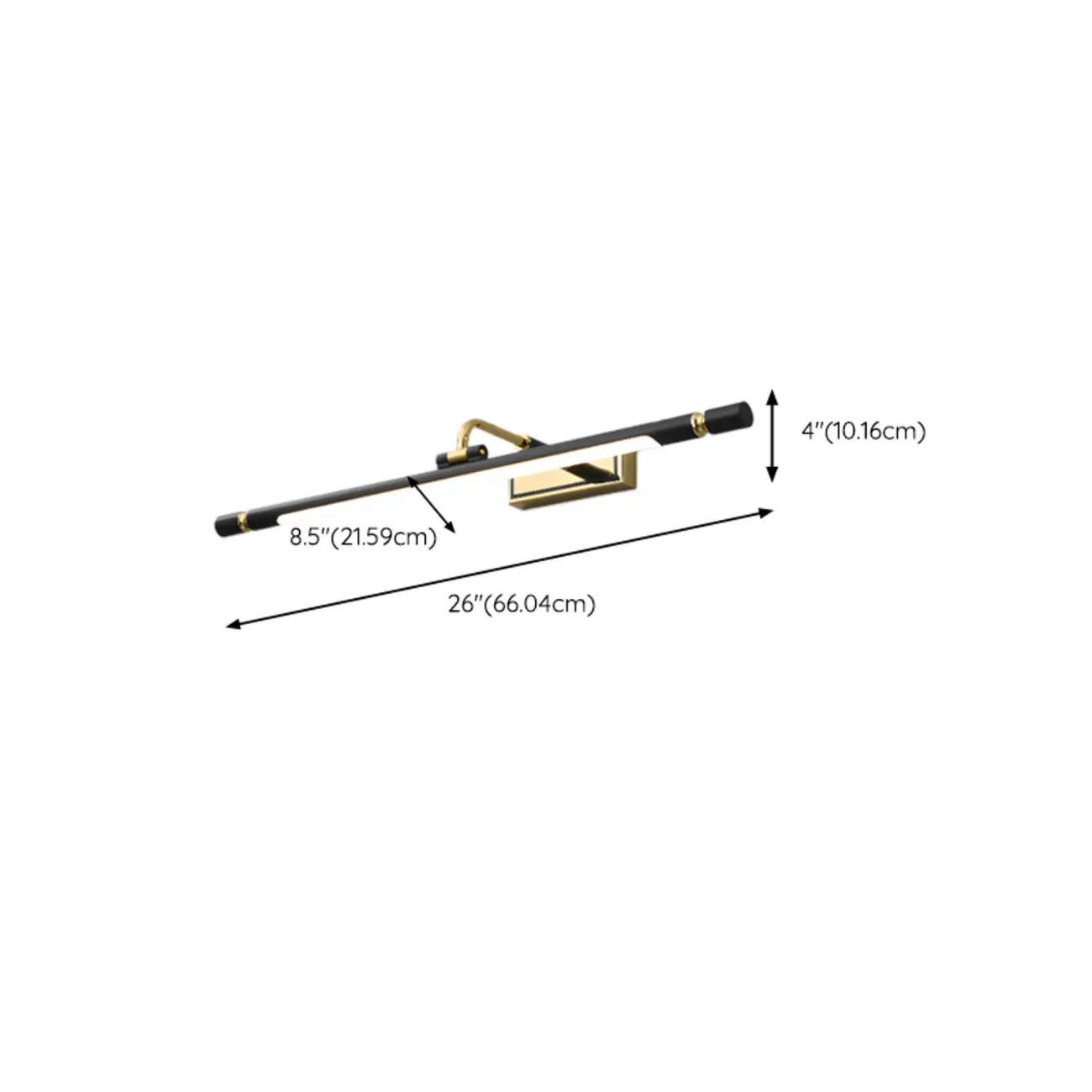 Modern linear LED Vanity Light Fixture with Black Lampshade