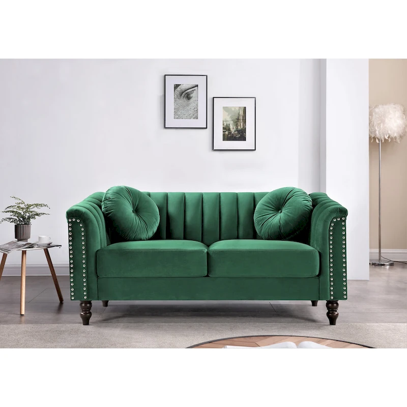 Hills Tufted Back Nailhead 2PCS Living Room set