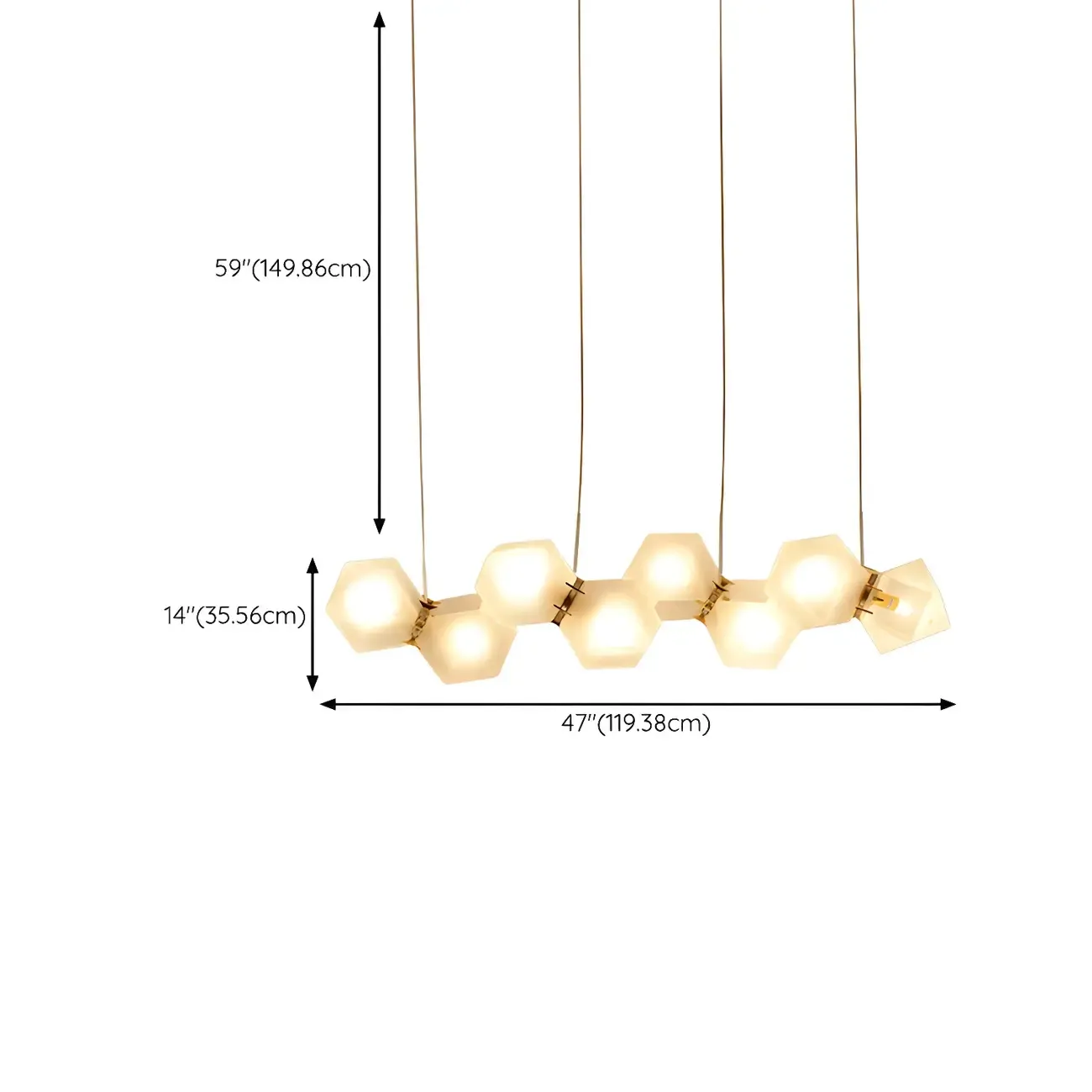 Simple Modern Glass Hexagonal Island Pendant Light
