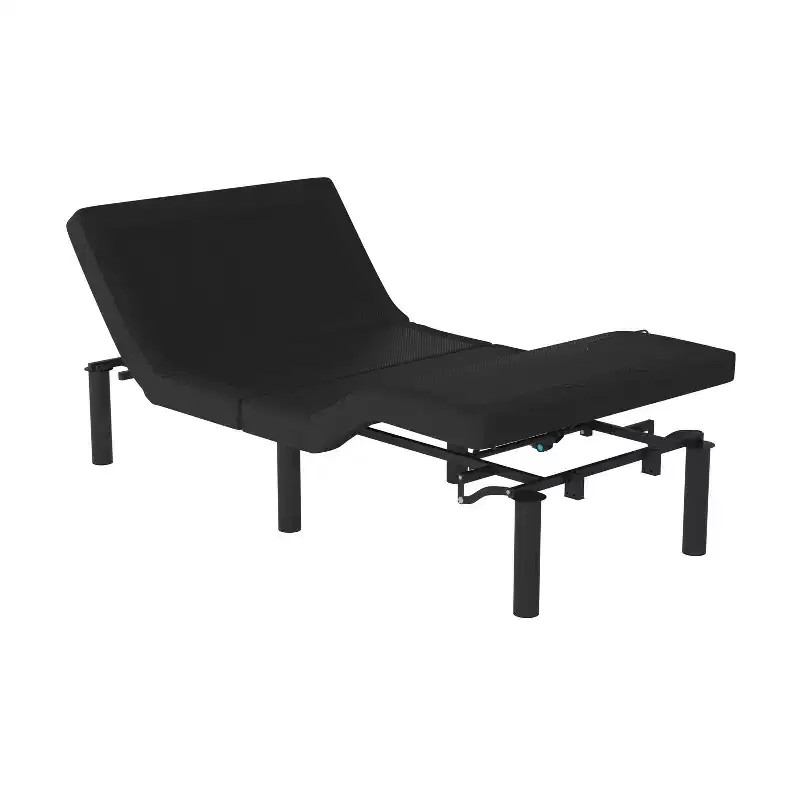 Emma and Oliver Custom Adjustable Bed Base with Motorized Dual Head and Foot Incline and Quick and Easy Assembly