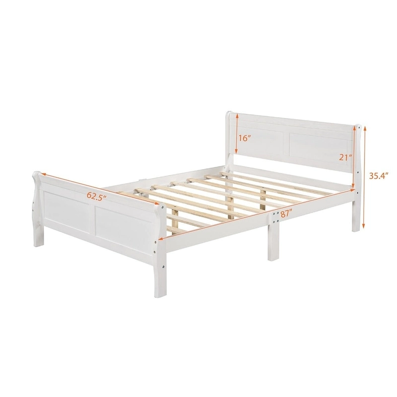 Harper & Bright Designs Wood Twin Sleigh Bed with Headboard and Footboard