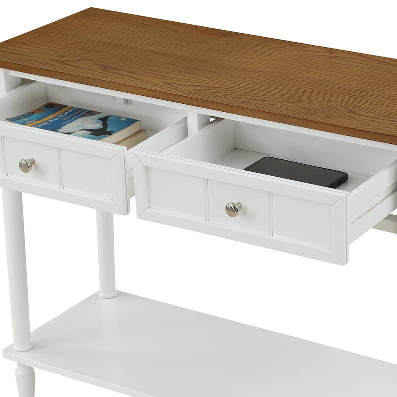Convenience Concepts French Country 2 Drawer Hall Table with Shelf