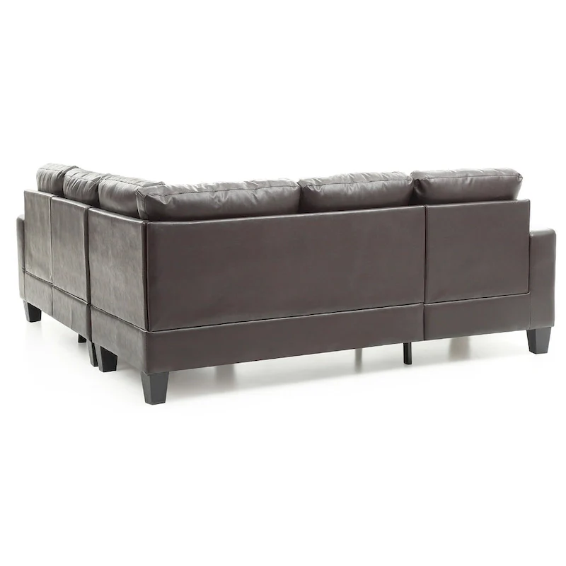 Newbury 82 in. W 2-piece Faux Leather L Shape Sectional Sofa - 32 L x 82 W x 35 H