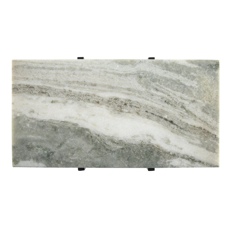 View Point Modern 24 Tall Genuine Marble Top Accent End Table