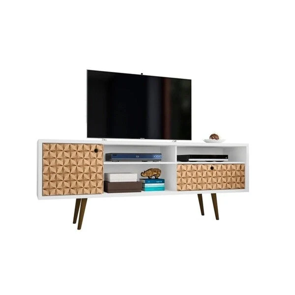 Liberty 70.86 In. Mid Century Modern 4 Shelf TV Stand