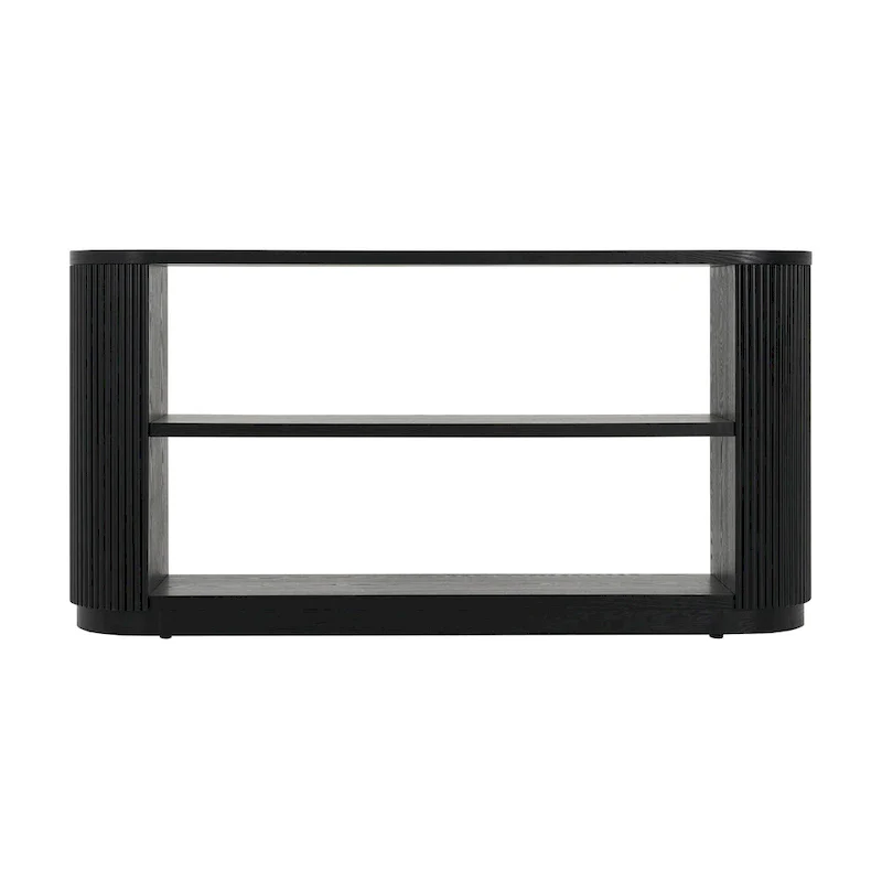 Modern Entryway Console Table - Slim Sofa Table with Open Shelf & Elegant Wood Grain, Multi-Functional Hallway Table