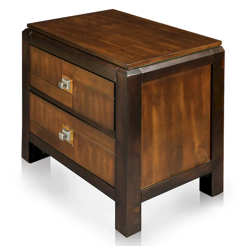 Jupa Transitional Walnut Wood 2-Piece Panel Bedroom Set by Furniture of America