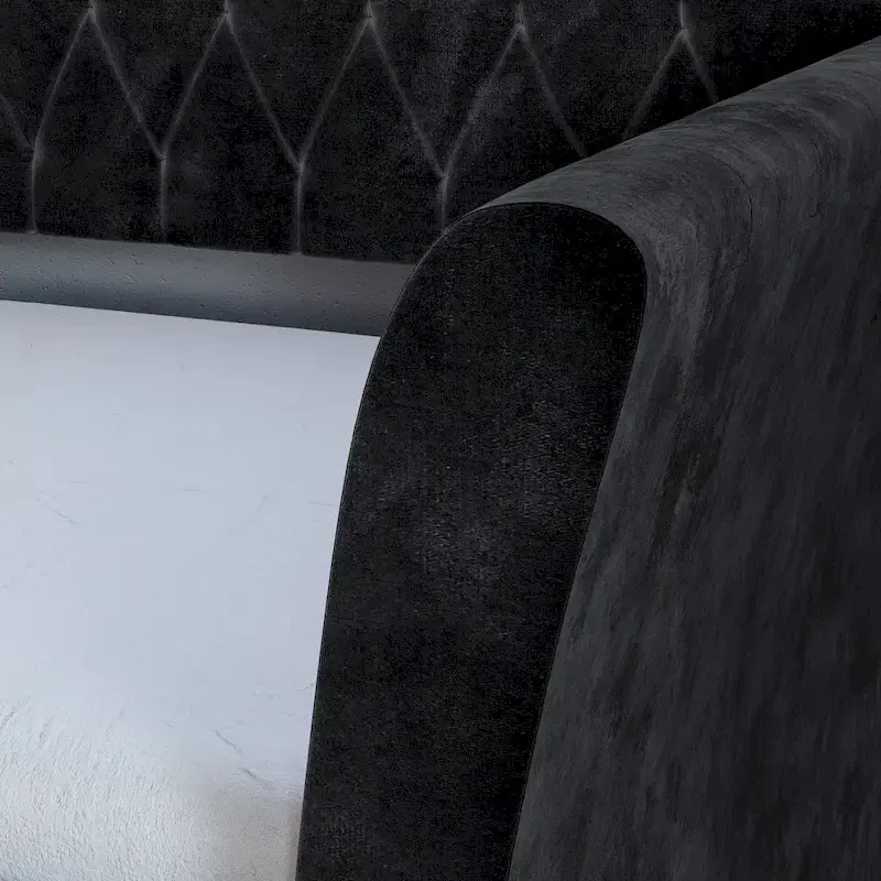 Velvet Upholstered Twin Daybed with Trundle