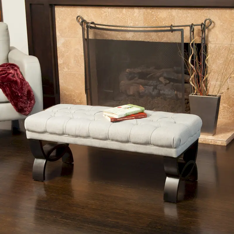 Scarlette Tufted Fabric Ottoman Bench by Christopher Knight Home - 41.00 L x 17.25 W x 16.75 H
