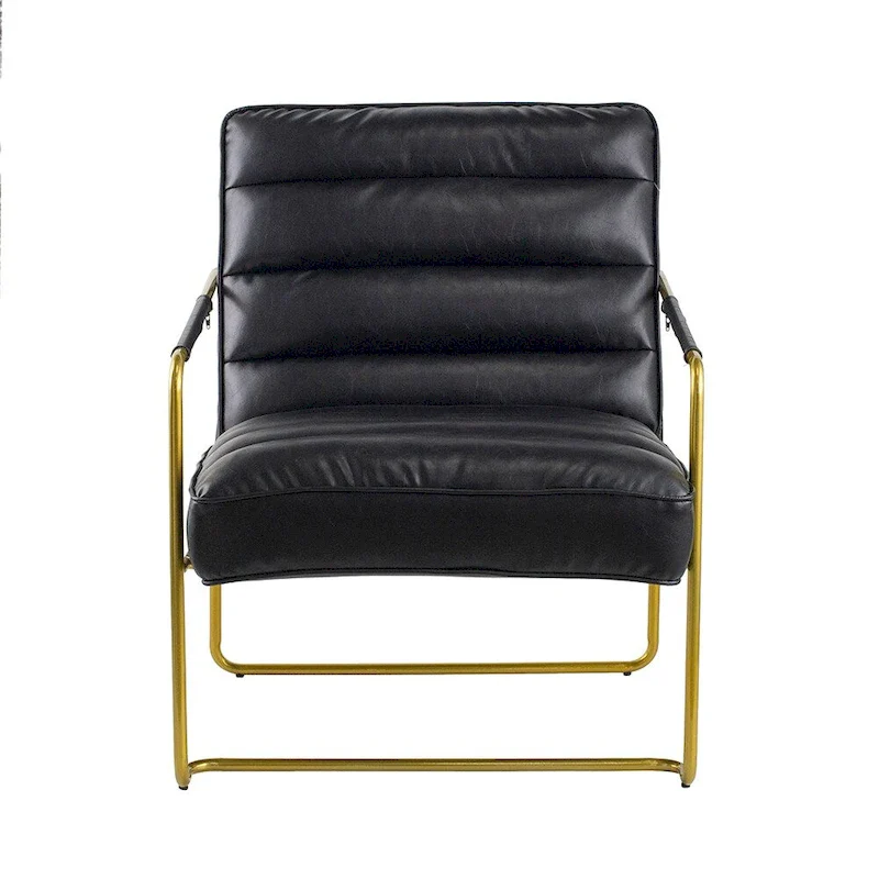 A&B Home 30-inch Black Chair with Gold Frame