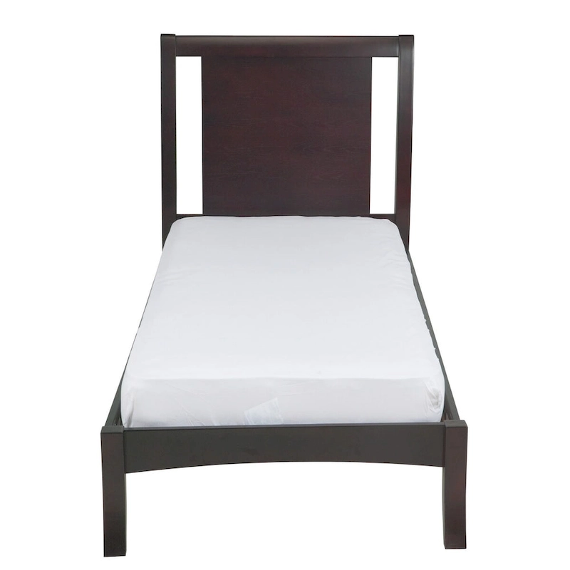 Fang California King Bed, Sleigh Panel Headboard, Espresso Brown Mahogany