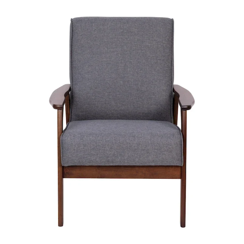 Mid-Century Modern Arm Chair with Wooden Frame and Arms
