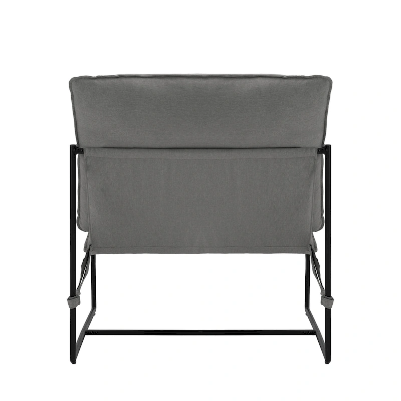 Metal Framed Accent Chair Sling Armchair with Bag Cushion