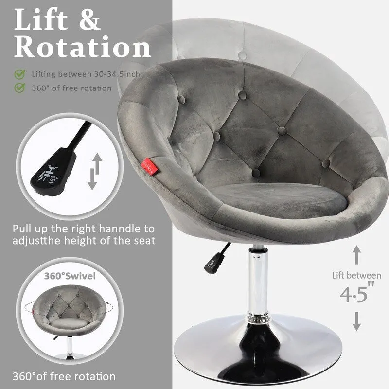 VANITII Accent Chair Swivel Vanity Chair Office Desk Chair Modern Height Adjustable Pink/Grey/White