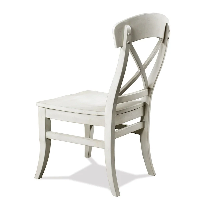 Roundhill Furniture Harola Cross-back Dining Side Chairs in Set of 2, Smoky White Finish