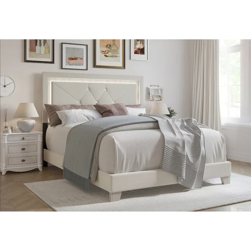 Perina Upholstered Panel Bed