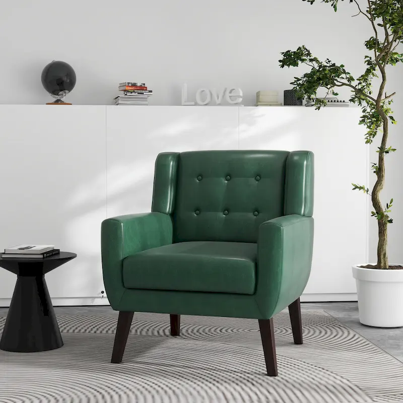 PU Leather Accent Chair Living Room Upholstered Armchair