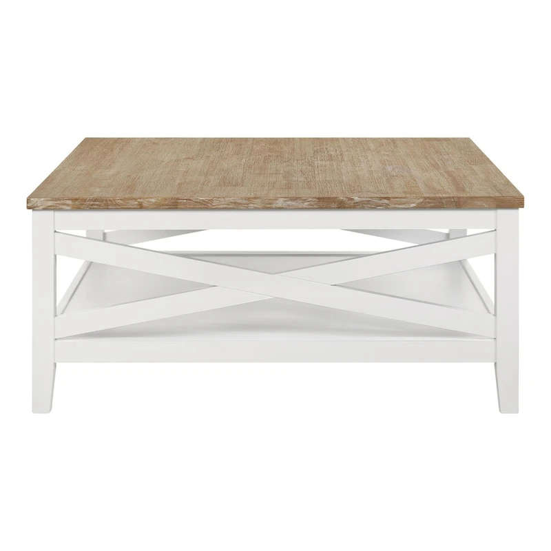 Briggston Brown and White Square Coffee Table