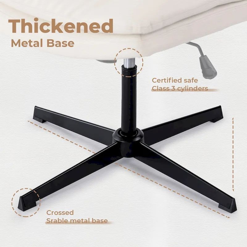 Armless Home Office Desk Chair Vanity Chair No Wheels