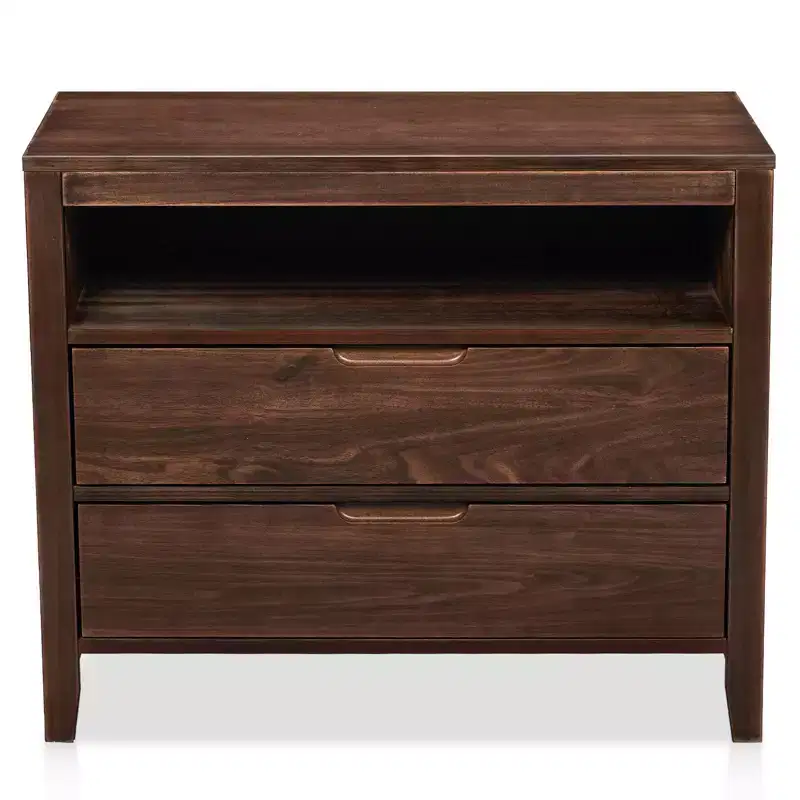 Karl Home 2-Drawer Brown MDF (Medium-Density Fiberboard) 29.53in. W Nightstands