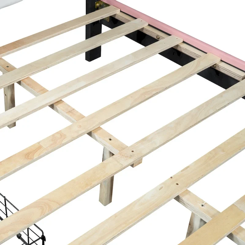 Upholstered Princess Bed with Crown Headboard & Drawers