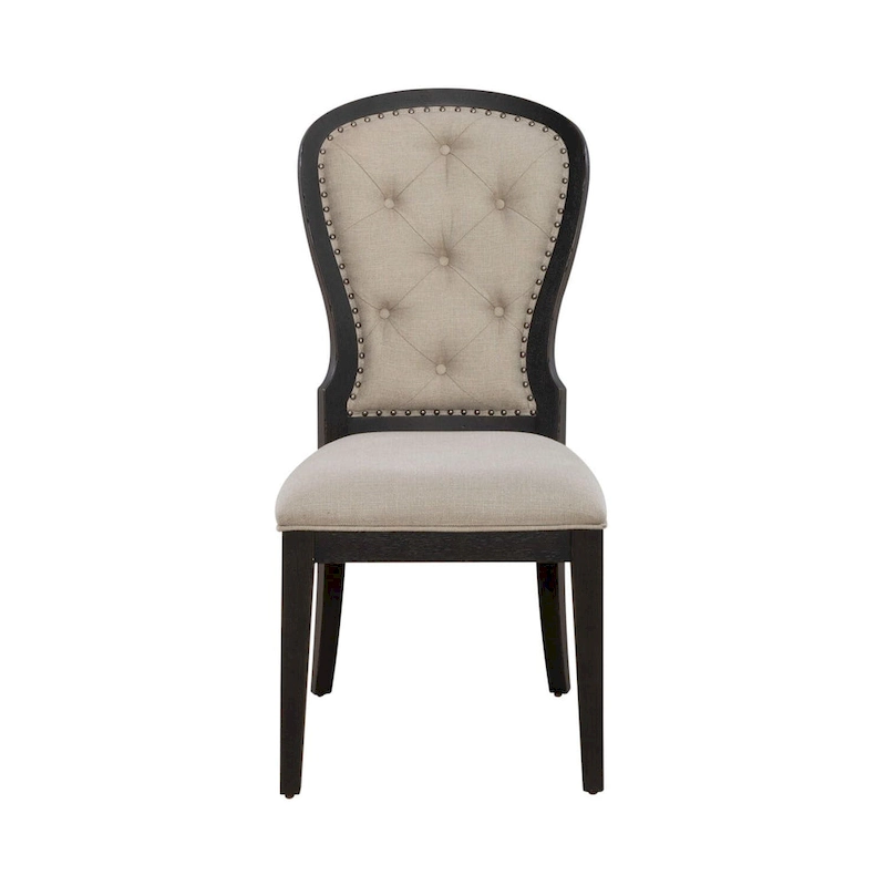 Americana Farmhouse Upholstered Tufted Back Side Chair (Set of 2)