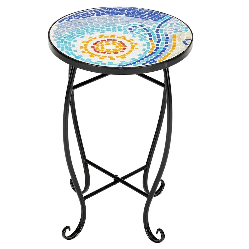 Cement Round Mosaic Bistro Table Coffee Table