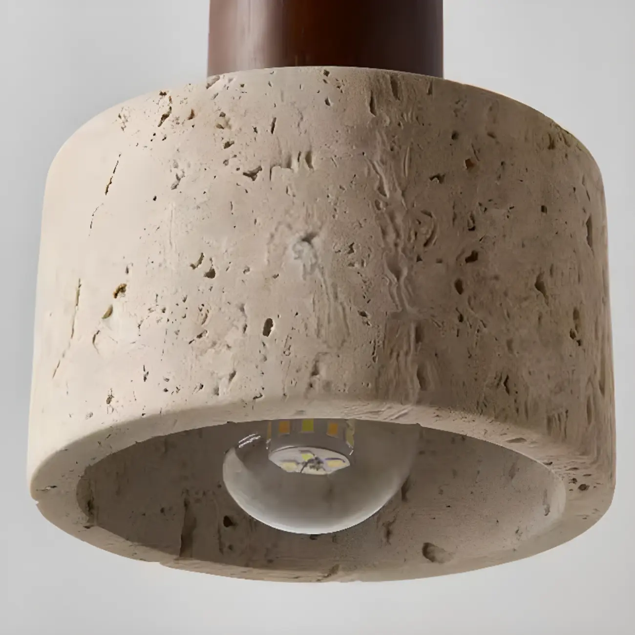 Rustic Brown Wall Sconce with Beige Sintered Stone Shade