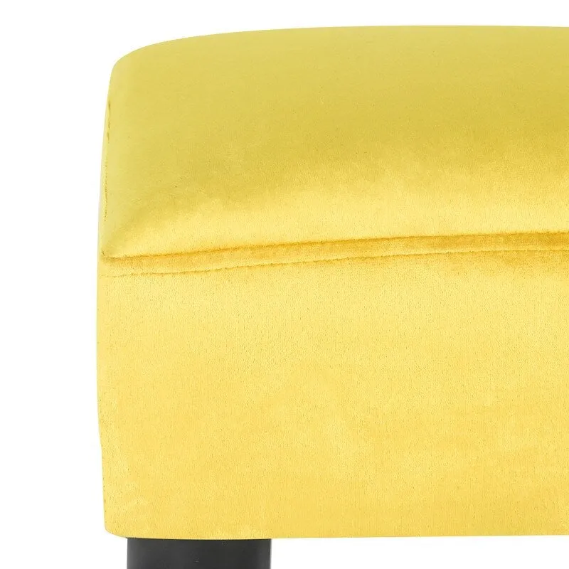 Adeco Faux Leather Ottoman Foot Rest Stool Square Padded Seat Ottoman