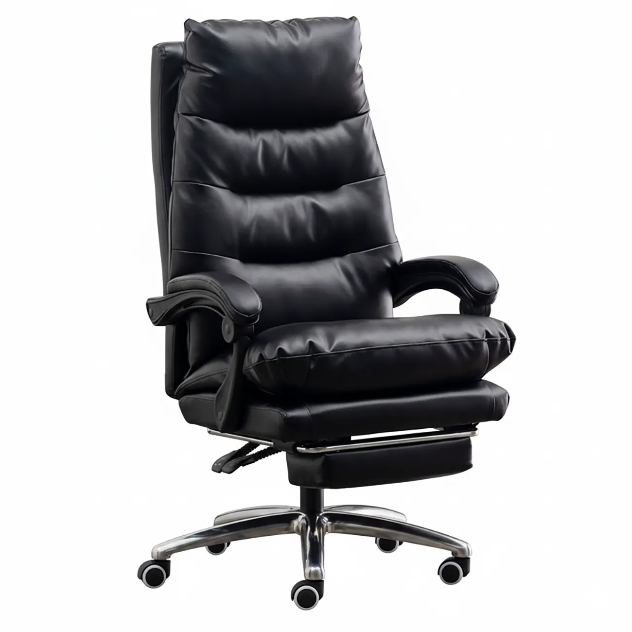 Ergonomic Leather Reclining Executive Office Chair with Footrest