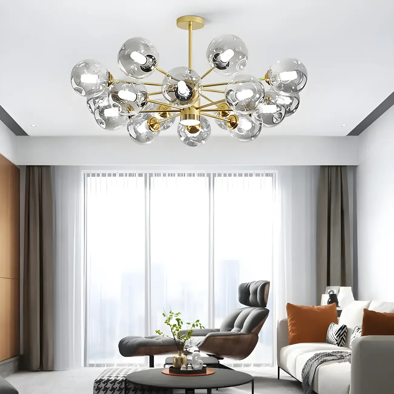 Modern LED Glass Crystal Sputnik Chandelier
