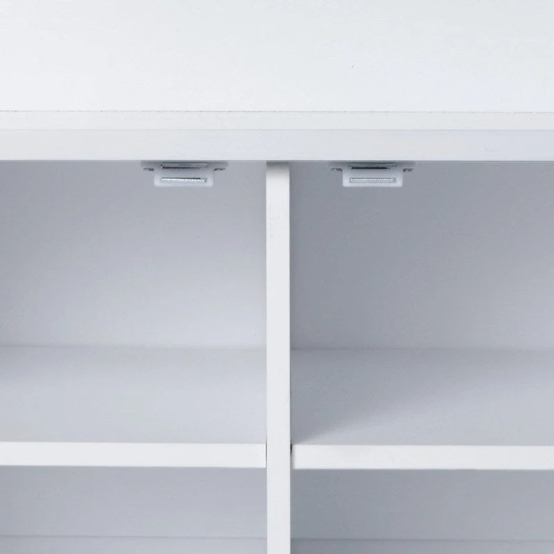 Wide Hall Tree with 10 Shoe Cubbies & 7 Coat Hooks, 43 W Coat Rack with Entryway Bench, 3-in-1 Design and Adjustable Shelves